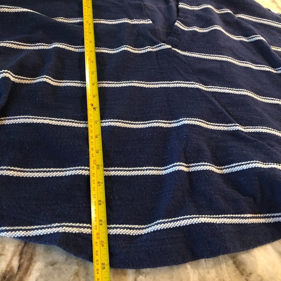 ☀️ Old Navy Short Sleeve Striped Slub Knit Terry Hoodie Size XL - Picture 9 of 11